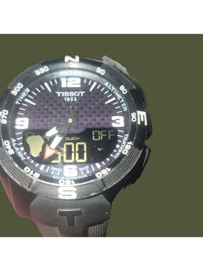 Men's Tissot T-Touch Expert Solar Black and Silver Watch One Size